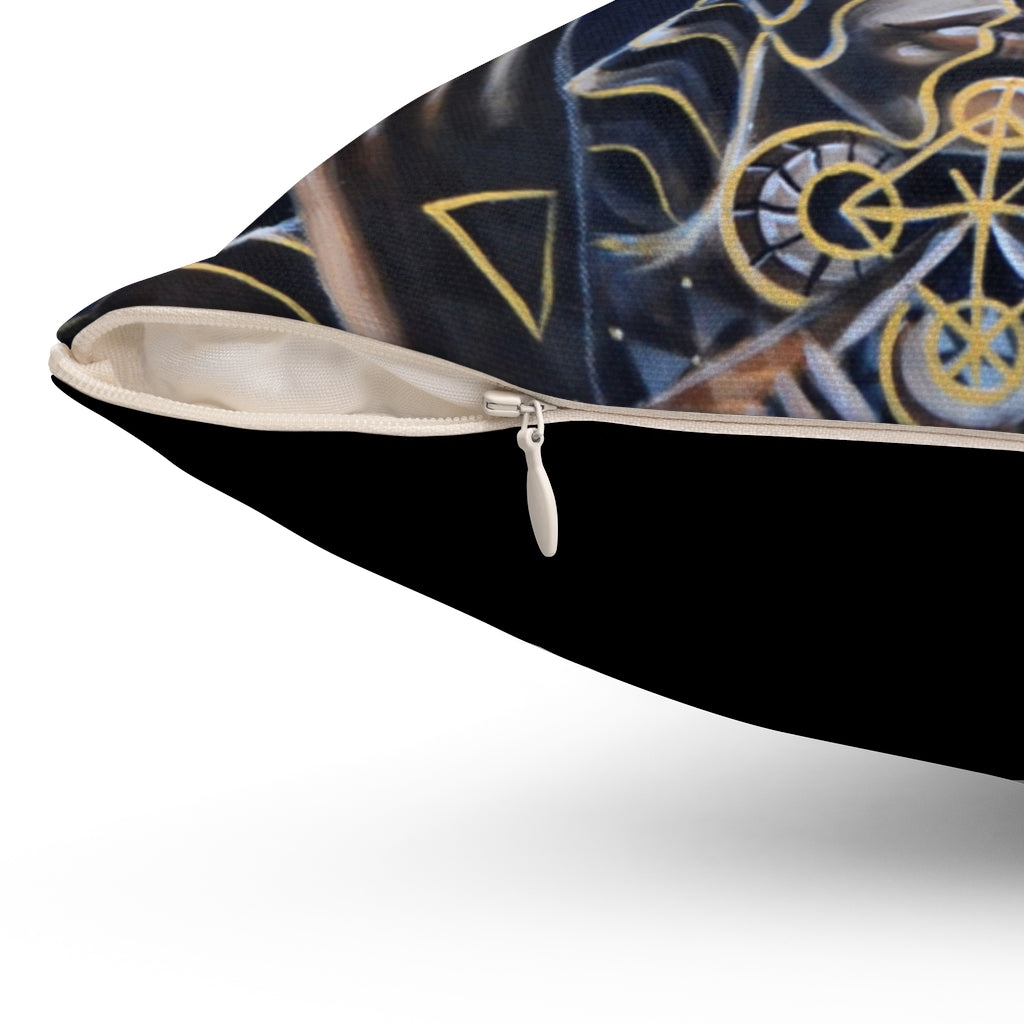 Spun Polyester Square Pillow Featuring "Depth of my Soul"